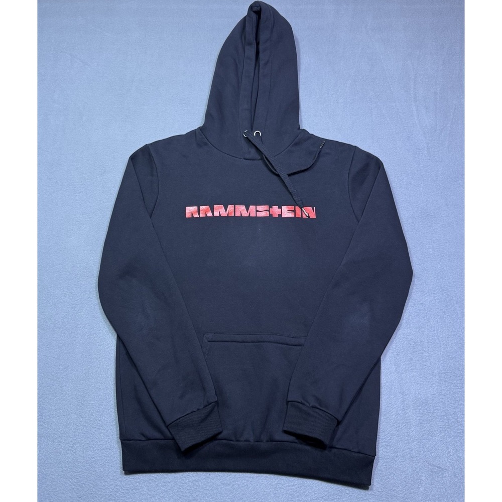Rammstein Official Merch Hoodie Mens L Black Red Graphic German Metal Pullover